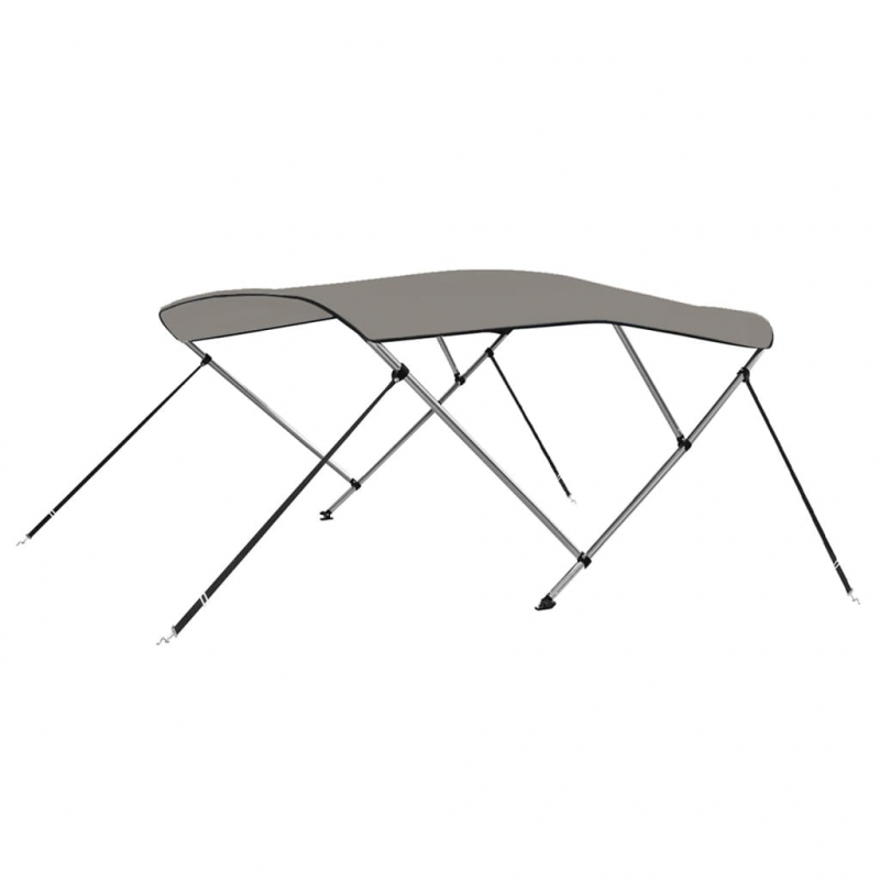 3-Bow Bimini-Top Grau 183x140x137 cm