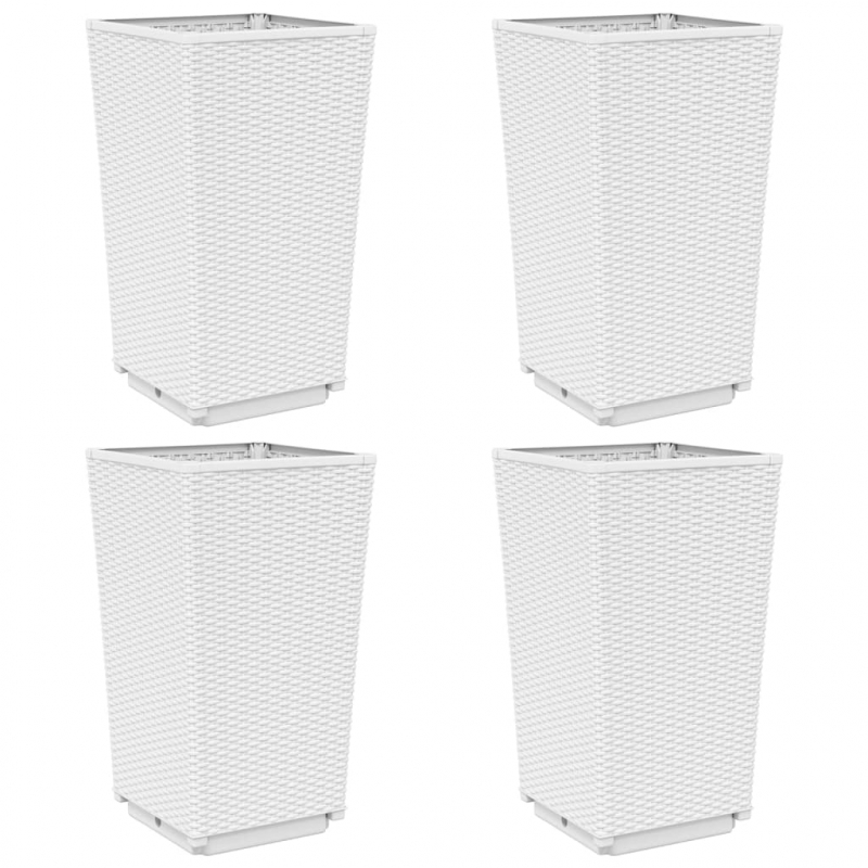Pflanzkübel 4 Stk. Weiß 32,5x32,5x57 cm PP