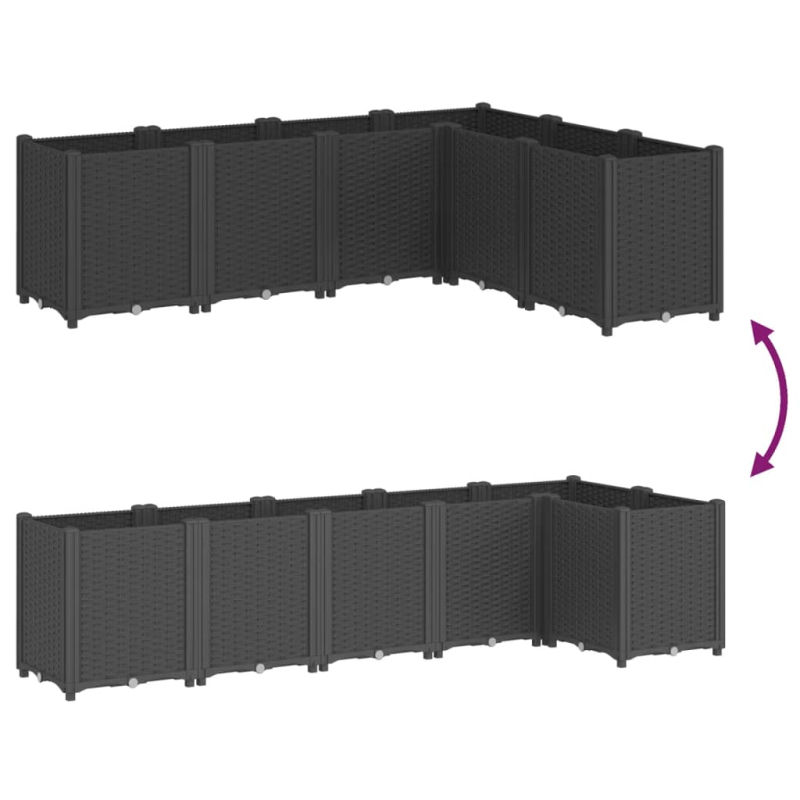 Pflanzkübel Schwarz 160x120x53 cm PP