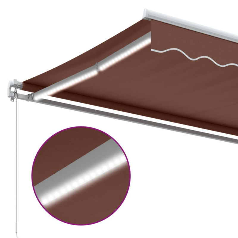 Markise Manuell mit LED Braun 350x250 cm