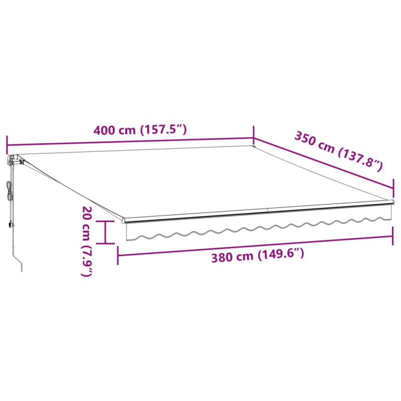Markise Automatisch Braun 400x350 cm