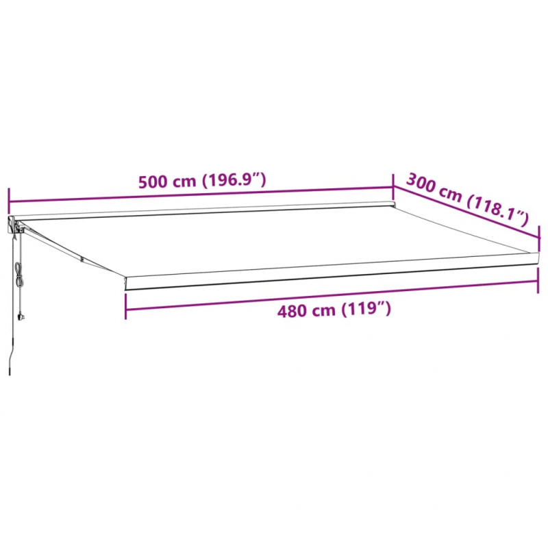 Markise Automatisch Braun 500x300 cm