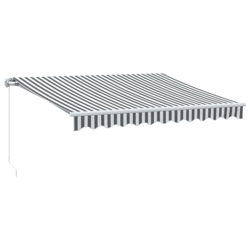 Markise mit LED-Beleuchtung Manuell Anthrazit & Weiß 300x250 cm