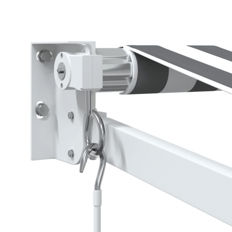 Markise Einziehbar Anthrazit & Weiß 3,5x2,5 m Stoff & Aluminium