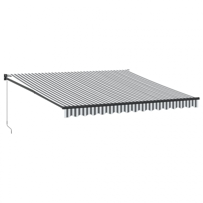 Markise Einziehbar Anthrazit und Weiß 4x3 m Stoff und Aluminium