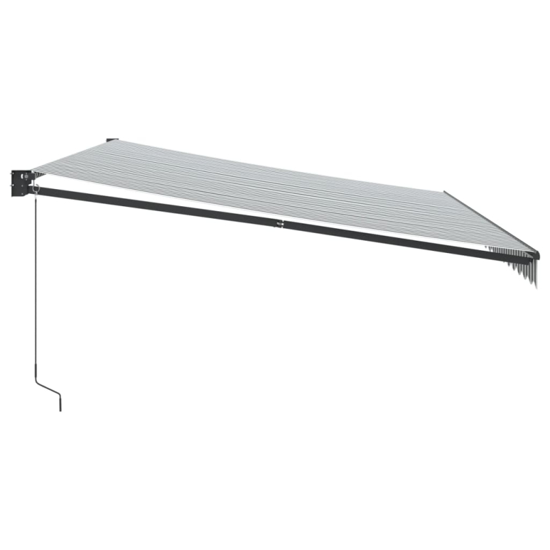 Markise Einziehbar Anthrazit und Weiß 5x3 m Stoff und Aluminium