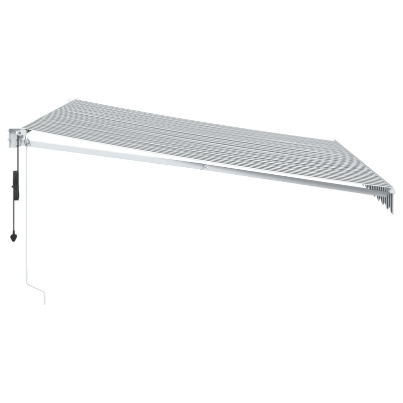 Markise Einziehbar Anthrazit und Weiß 4x3 m Stoff und Aluminium