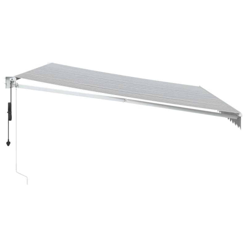 Markise Einziehbar Anthrazit und Weiß 5x3 m Stoff und Aluminium