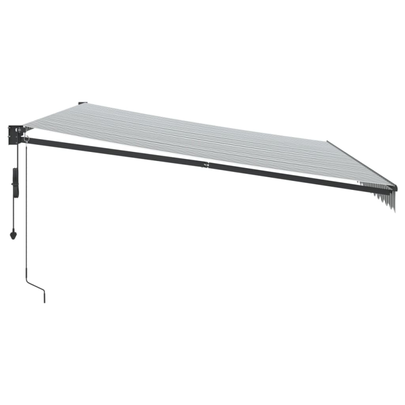 Markise Einziehbar Anthrazit und Weiß 5x3 m Stoff und Aluminium