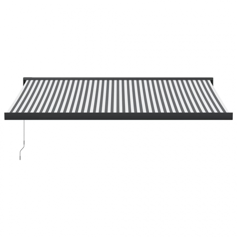 Markise Einziehbar Anthrazit und Weiß 4,5x3 m Stoff & Aluminium