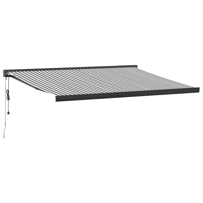 Markise Einziehbar Anthrazit und Weiß 4,5x3 m Stoff & Aluminium