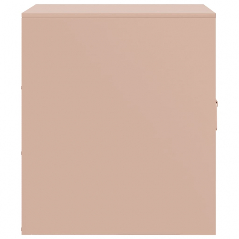 Nachttische 2 Stk. Rosa 34,5x39x44 cm Stahl