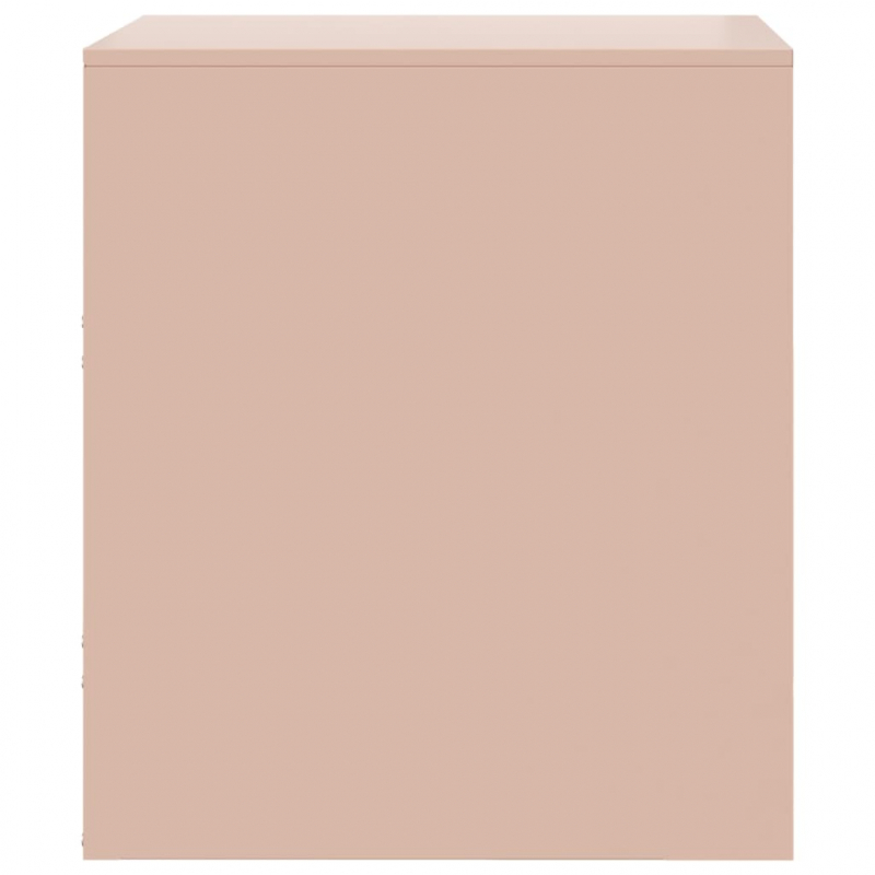 Nachttische 2 Stk. Rosa 34,5x39x44 cm Stahl