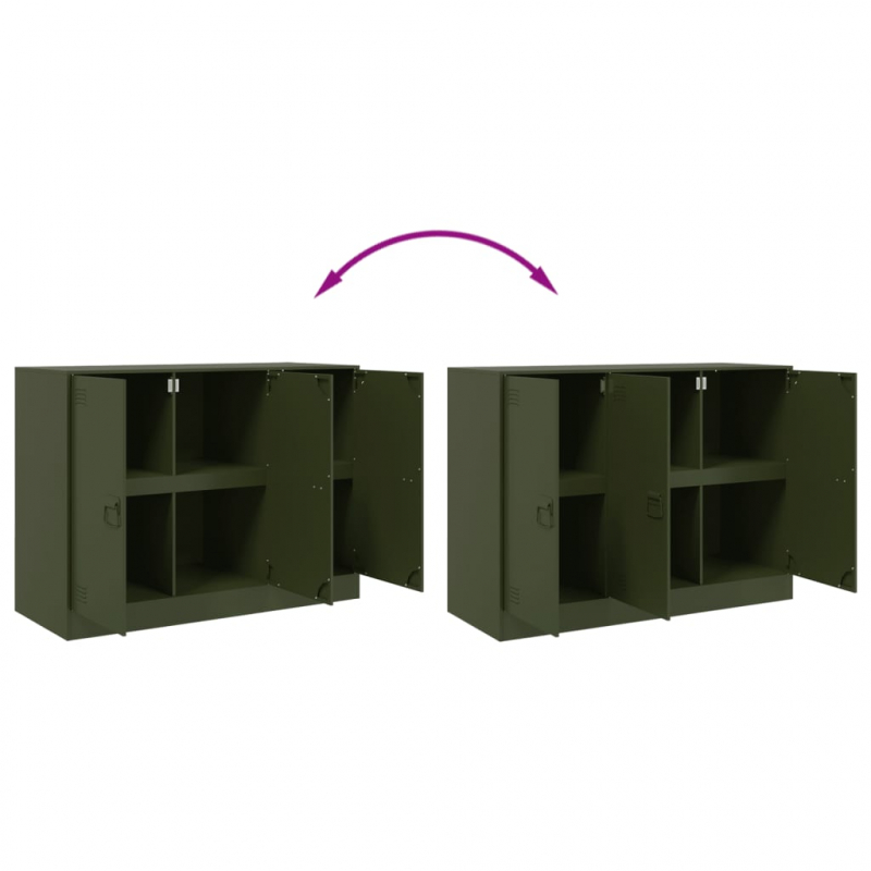 Sideboard Olivgrün 99x39x73 cm Stahl
