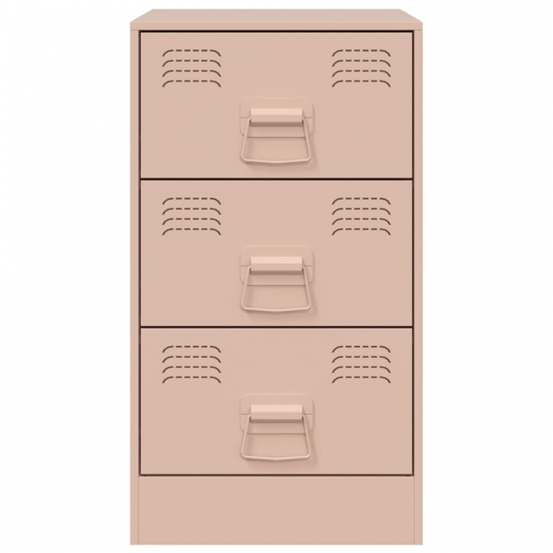 Nachttische 2 Stk. Rosa 34,5x39x62 cm Stahl