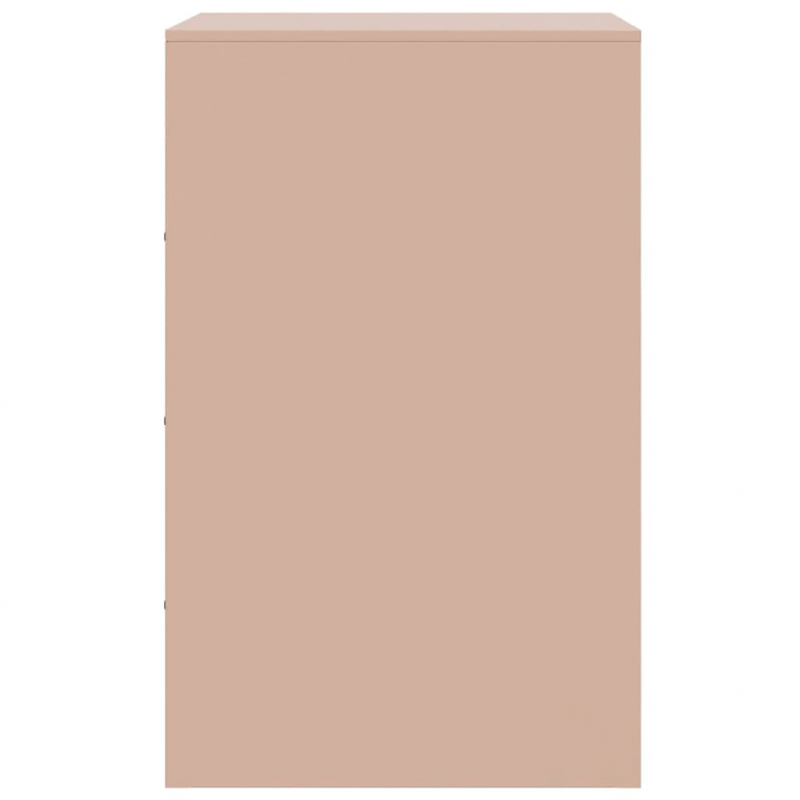 Nachttische 2 Stk. Rosa 34,5x39x62 cm Stahl