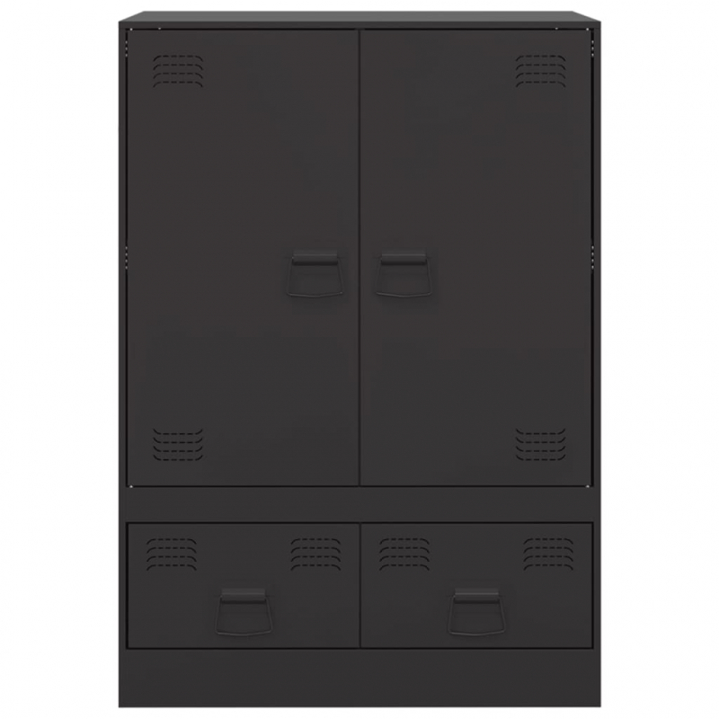Highboard Schwarz 67x39x95 cm Stahl