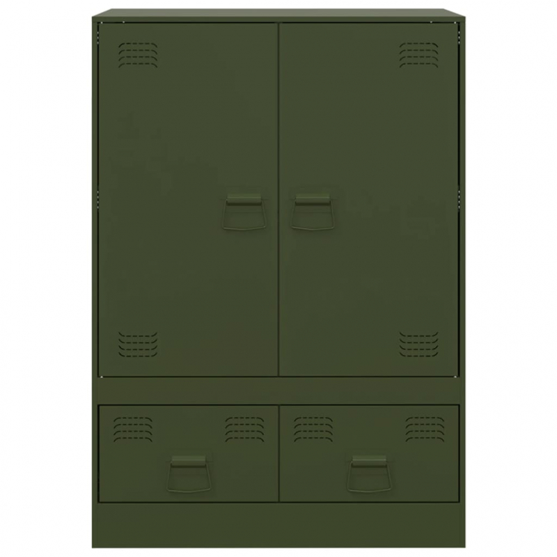 Highboard Olivgrün 67x39x95 cm Stahl