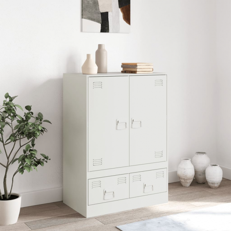 Highboard Weiß 67x39x95 cm Stahl