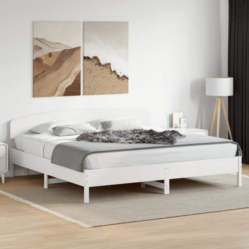 Kopfteil Weiß 180 cm Massivholz Kiefer