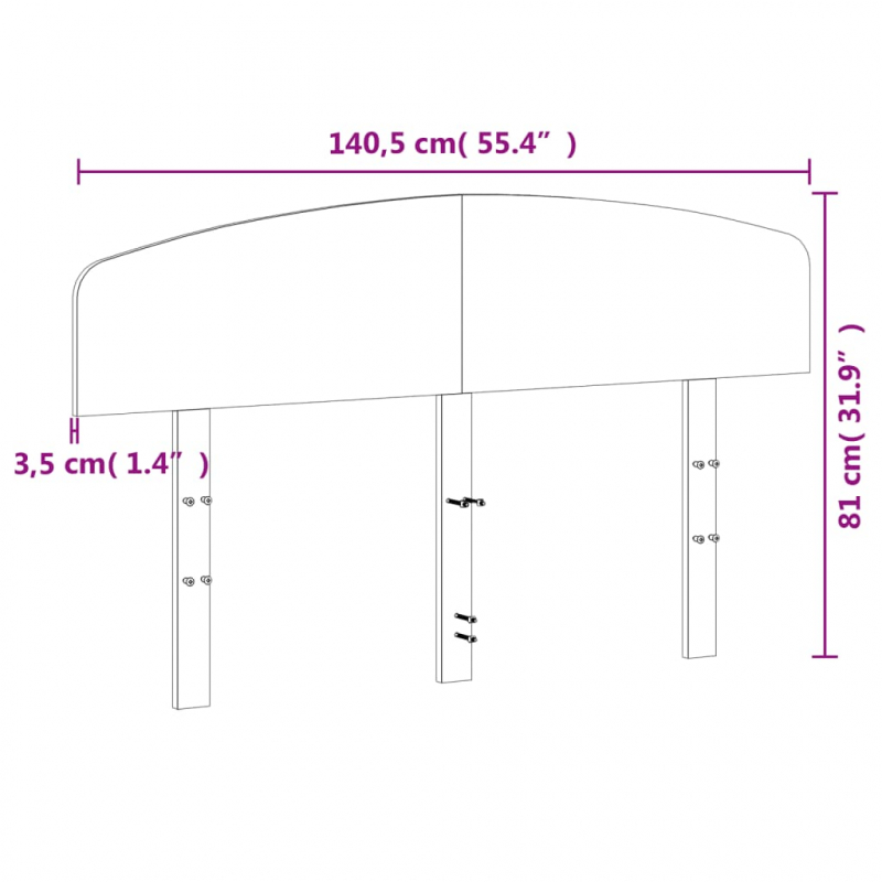 Kopfteil Weiß 135 cm Massivholz Kiefer