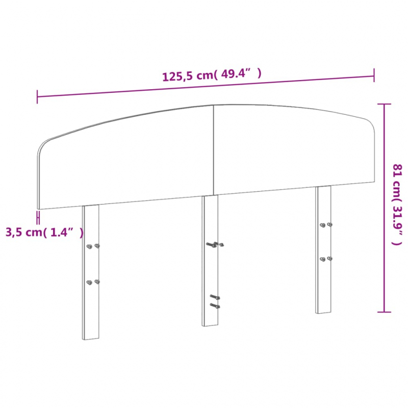 Kopfteil 120 cm Massivholz Kiefer