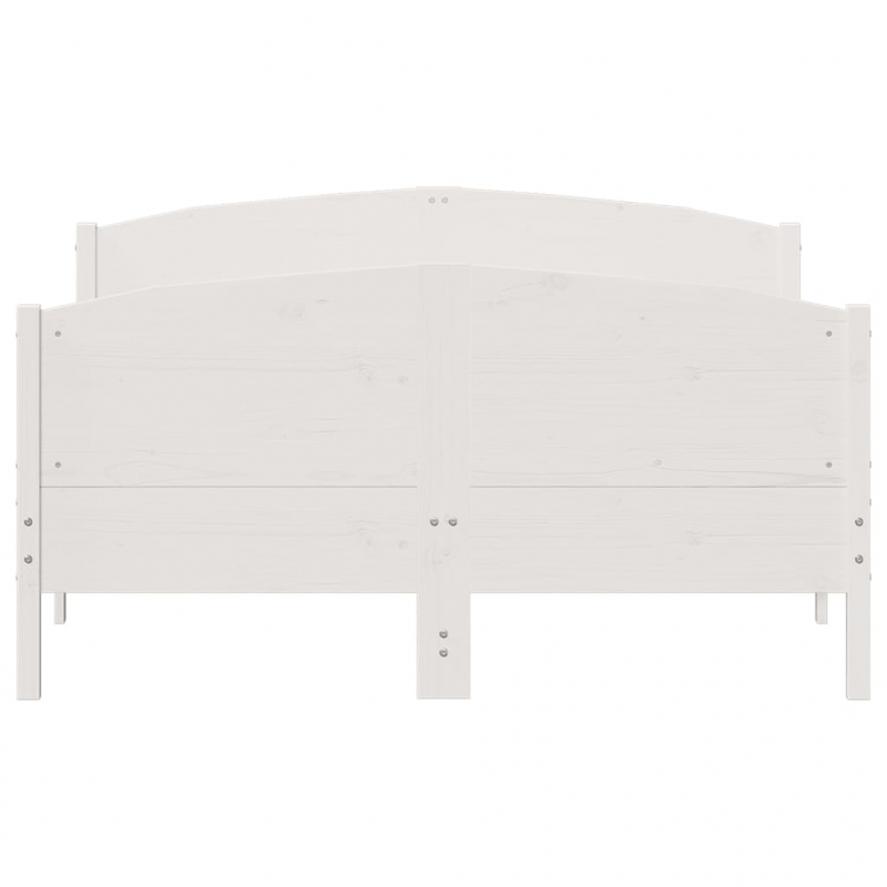 Massivholzbett ohne Matratze Weiß 140x200 cm Kiefernholz