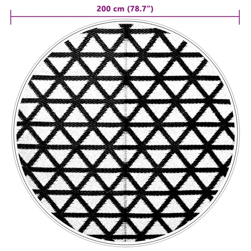 Outdoor-Teppich ARAKIL Schwarz Ø200 cm PP