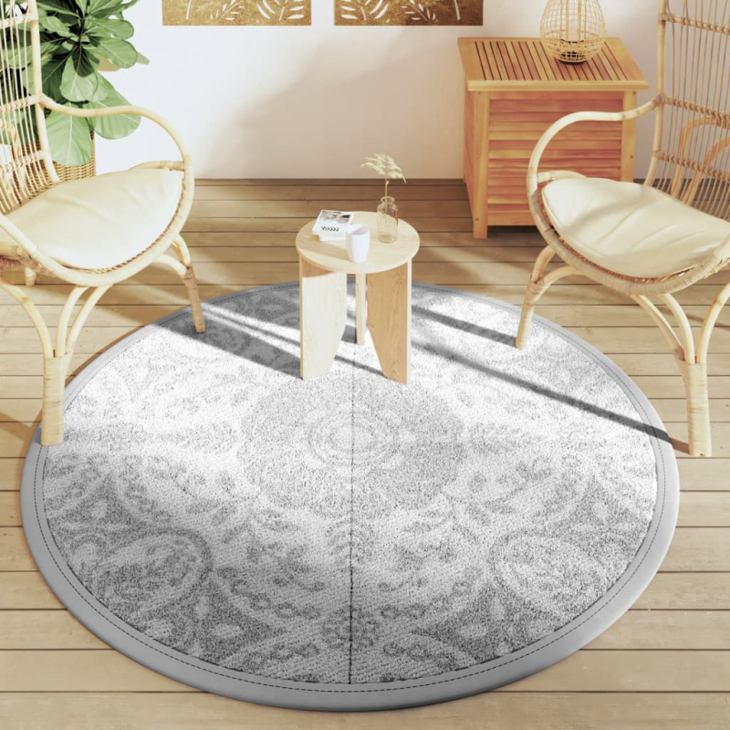 Outdoor-Teppich ARAKIL Hellgrau Ø160 cm PP