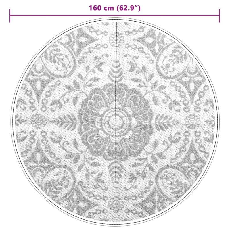 Outdoor-Teppich ARAKIL Hellgrau Ø160 cm PP