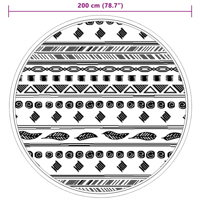 Outdoor-Teppich Grau Ø200 cm PP