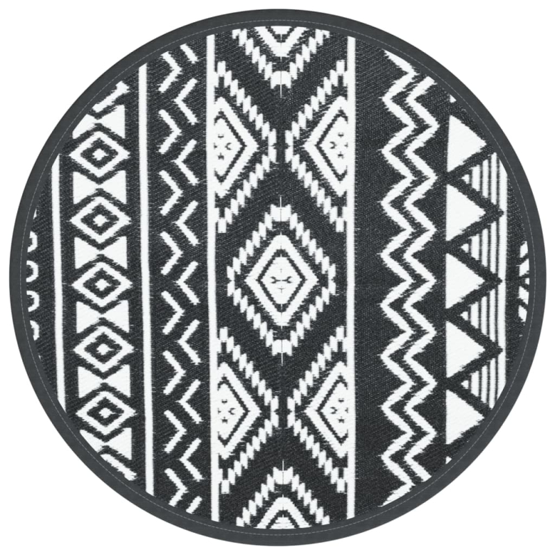 Outdoor-Teppich ARAKIL Schwarz Ø120 cm PP