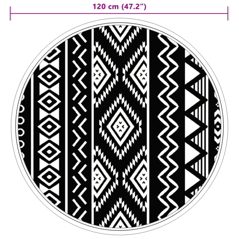 Outdoor-Teppich ARAKIL Schwarz Ø120 cm PP