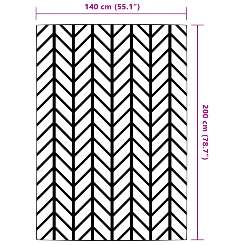 Outdoor-Teppich Grau 140x200 cm PP