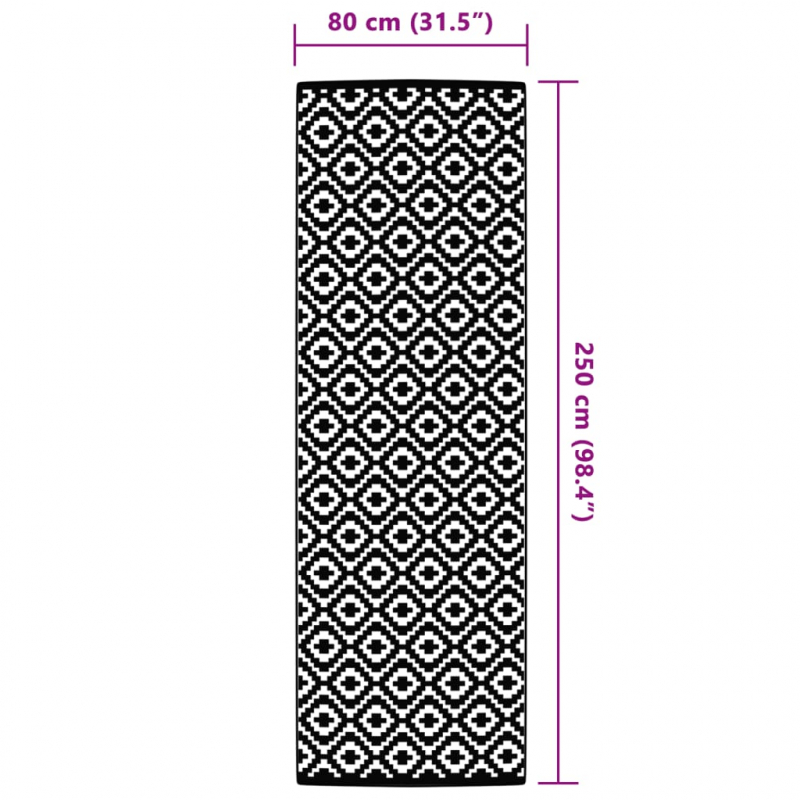Outdoor-Teppich ARAKIL Grau 80x250 cm PP