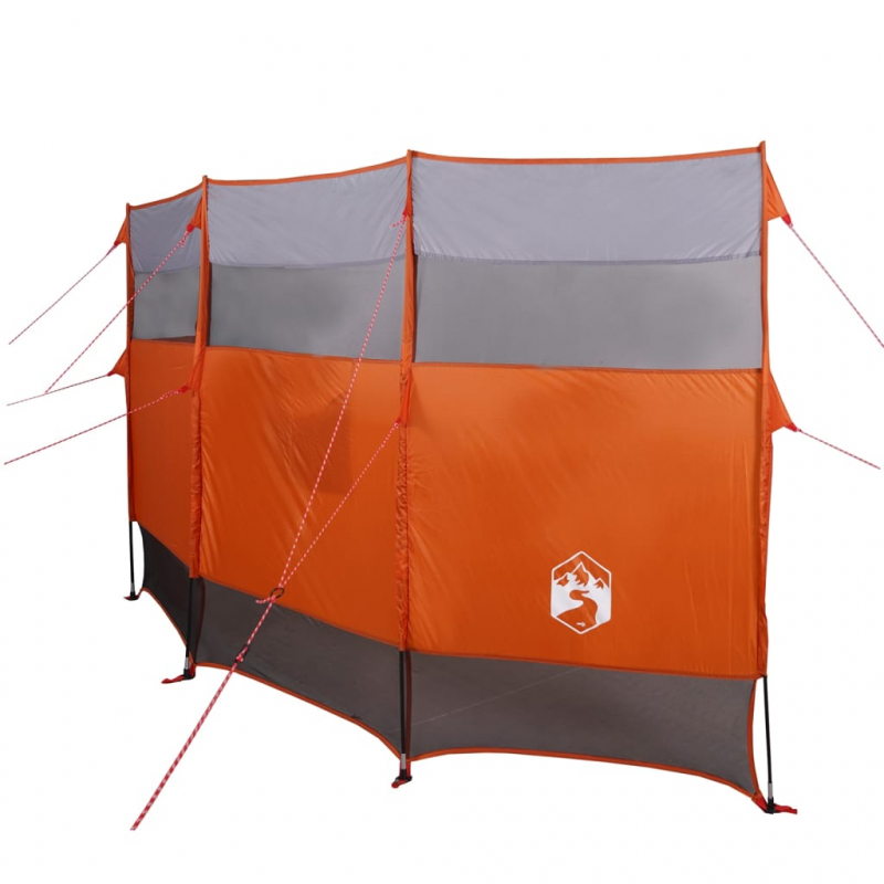 Camping-Windschutz Grau und Orange 366x152x152 cm Wasserdicht
