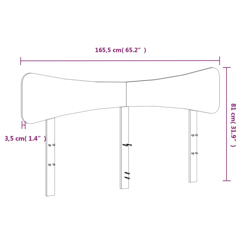 Kopfteil Weiß 160 cm Massivholz Kiefer