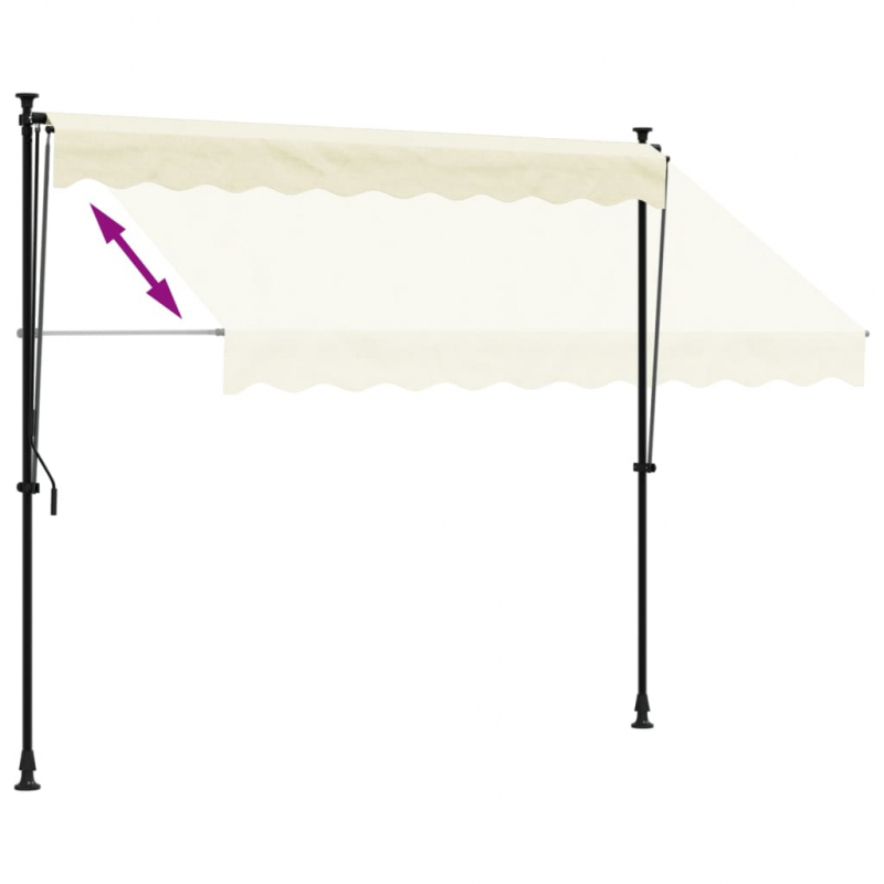 Markise Einziehbar Creme 250x150 cm Stoff und Stahl