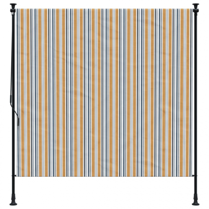 Außenrollo Gelb und Weiß 200x270 cm Stoff und Stahl