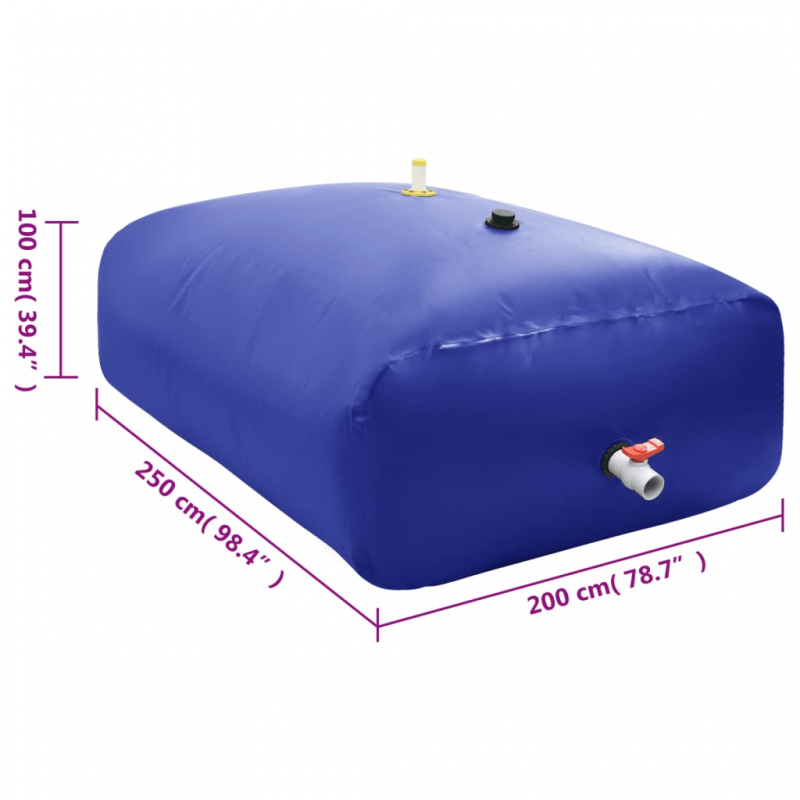 Wassertank mit Wasserhahn Faltbar 5000 L PVC