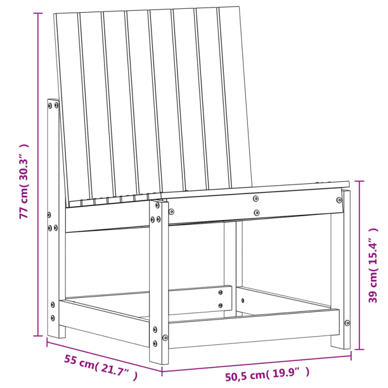 Gartenstuhl 50,5x55x77 cm Massivholz Douglasie