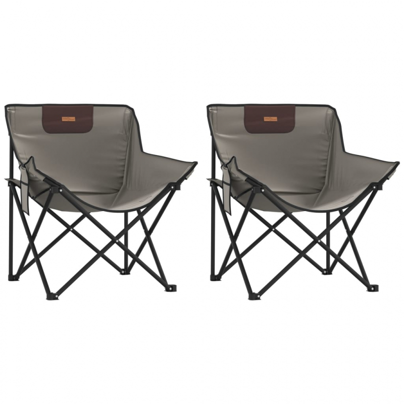 Campingstühle 2 Stk. mit Tasche Klappbar Grau