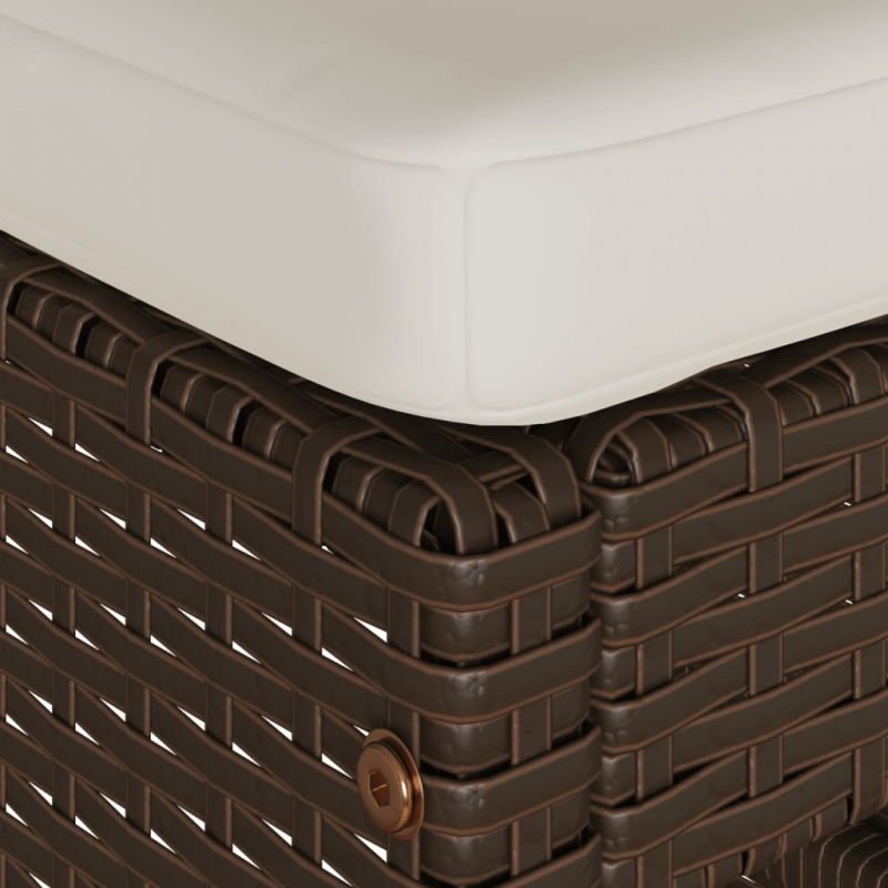 Garten-Barhocker mit Kissen 2 Stk. Braun Poly Rattan