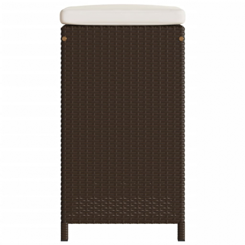 Garten-Barhocker mit Kissen 6 Stk. Braun Poly Rattan