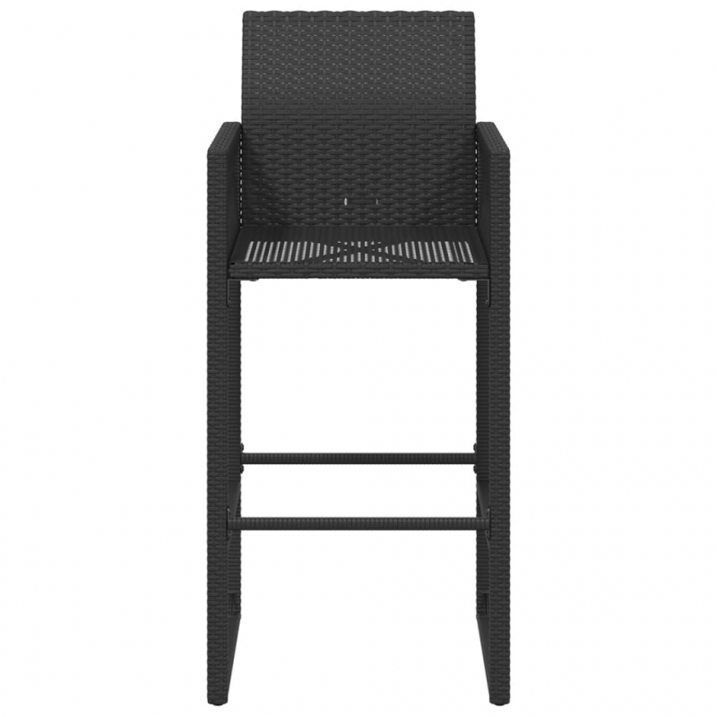 Garten-Barhocker 2 Stk. Schwarz Poly Rattan