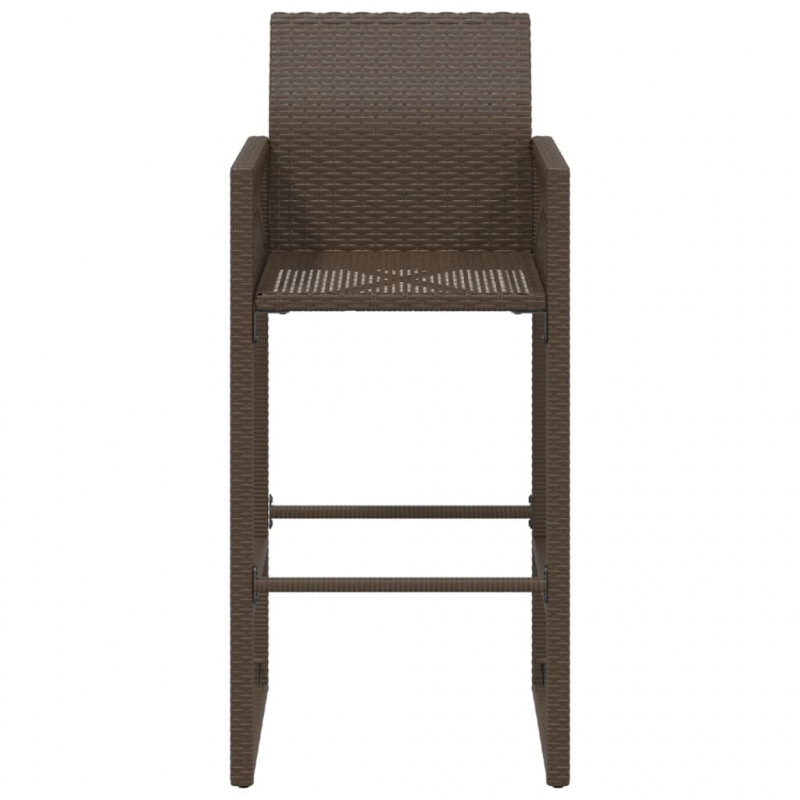 Garten-Barhocker 2 Stk. Braun Poly Rattan