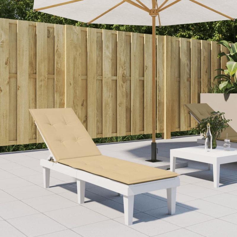 Liegestuhl-Auflage Melange Beige (75+105) x 50 x 4 cm Stoff