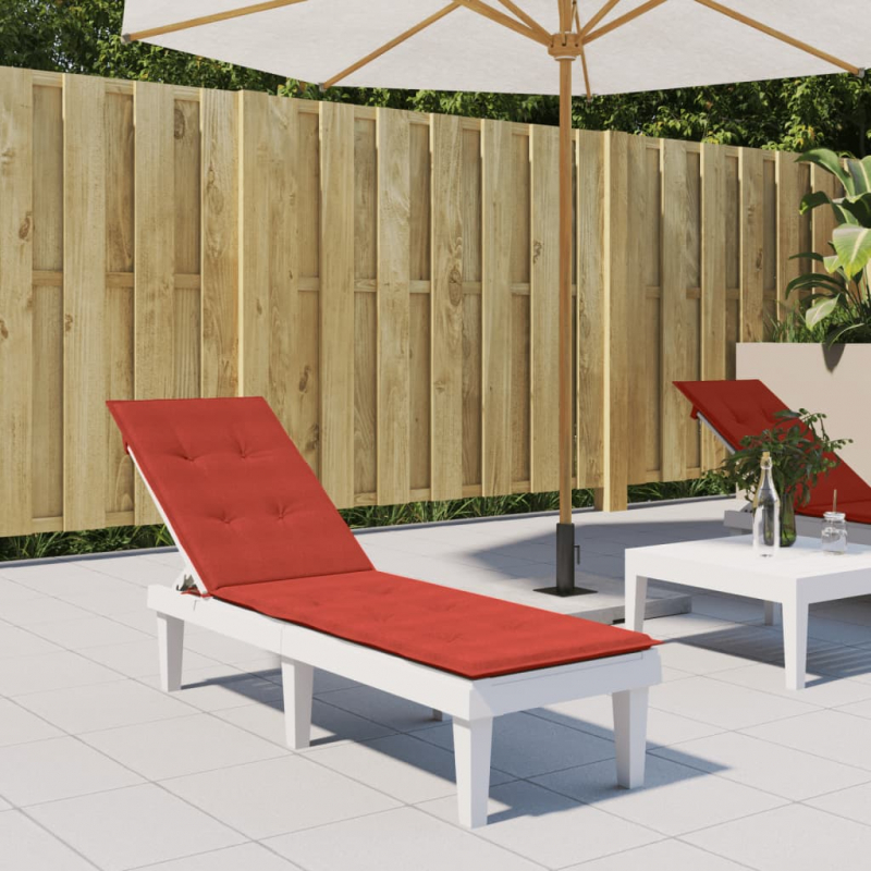 Liegestuhl-Auflage Melange Rot (75+105) x 50 x 4 cm Stoff