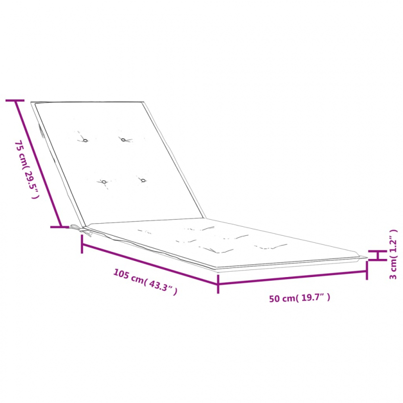 Liegestuhl-Auflage Melange Taupe (75+105) x 50 x 4 cm Stoff