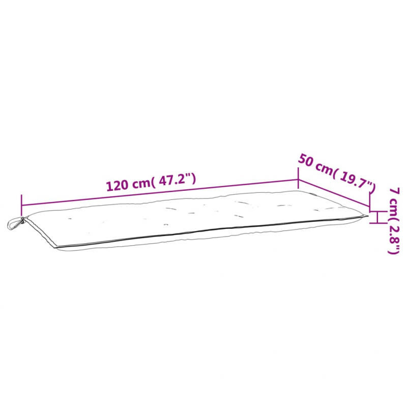 Gartenbank-Auflagen 2 Stk. Melange Anthrazit 120x50x7 cm Stoff